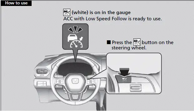 How to activate the system / Adaptive Cruise Control | Honda Pilot 2023