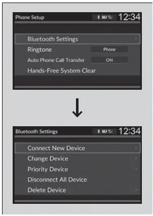 To pair a cell phone (when a phone has already been paired to the system)