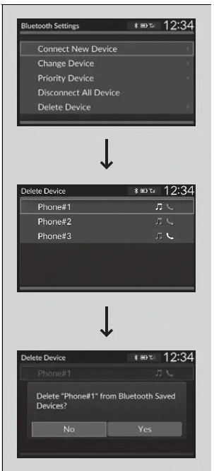 To delete a paired phone