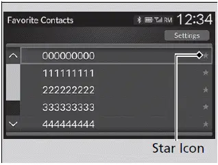 To delete a favorite contact