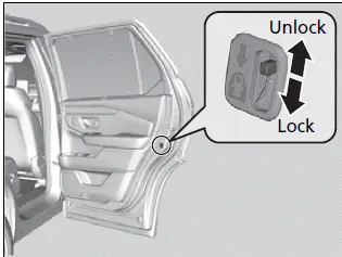 Honda Pilot 2023 - Locking and Unlocking the Doors - Setting the Childproof Door Locks