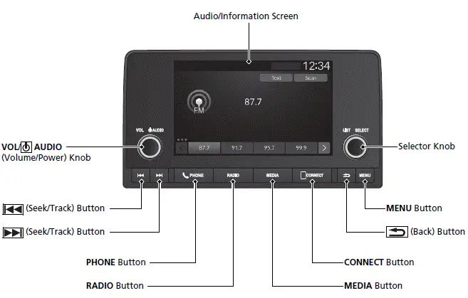 Models with 7-in. Color Touchscreen - 2024 Honda Pilot