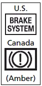 If the Brake System Indicator (Red) Comes On or Blinks at the Same Time When the Brake System Indicator (Amber) Comes On