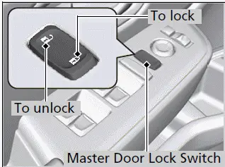 Honda Pilot 2023 - Locking and Unlocking the Doors - Using the Master Door Lock Switch