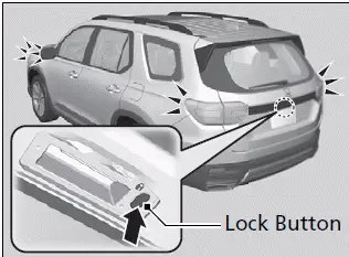 Honda Pilot 2023 - Locking the doors and tailgate