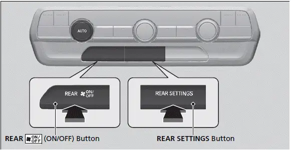 Using the Rear Climate Control System From the Front Panel - 2023 Honda Pilot