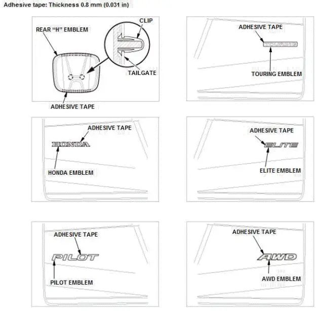 Honda Pilot. Remove, Install, Replace, Check info