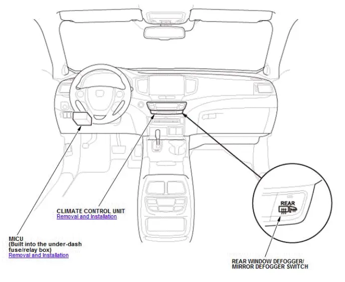 Honda Pilot. Component Location Index Info