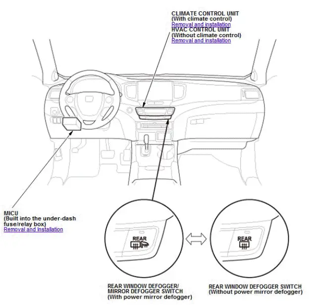 Honda Pilot. Component Location Index Info