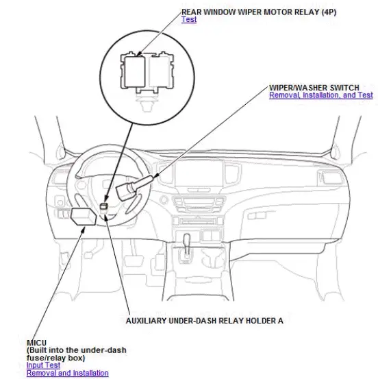 Honda Pilot. Component Location Index Info